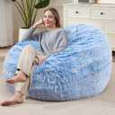 Bean Bag Cover Only, Machine Washable Stuffed Animals Storage, Bean Bag Couch for Adults Kids Teens, Small Bean Bag Chairs Cover for Toddlers