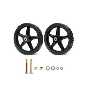 12 x 1.75 Inches Lawn Mower Wheels – Heavy-Duty Spoked Plastic Wheel with Diamond Tread For Push Mowers, Garden Carts, Hand Trucks, Pressure Washer and More (1/2-Inch Bore), 2 Pack