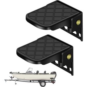 Folding Truck Bed Step,Camper Steps Folding, RV Steps, Trailer Folding Sateps, Tailgate Ladder for RV, Campers, Dump/Fatbed/Boat Trailer, Safety & Anti-Slip (2 Pack, Black)
