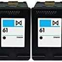 Refilled Ink Cartridge Replacement for HP 61 for Envy 4500 5530 Deskjet 1010 3050 2540 2050 Officejet 2620 Printers (2 Black)