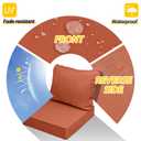 AAAAAcessories Outdoor Seat Cushions for Chairs, Fade-Resistant, Waterproof Patio Furniture Replacement Cushions, 22" x 22" x 3" + 22" x 17", Set of 2, Rust