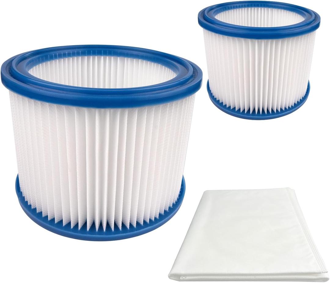 2 HEPA Filters + 1 Dust Bag Replacement Parts Kit Compatible with Nilfisk ALTO Attix 30, 50 Wet Dry Vacuum Cleaners