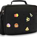 Kid Insulated Lunch Bag Cute Lunch Box Reusable Lunch Tote for School Picnic Birthday Gifts for Boy Girl (Black)