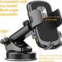 Car Phone Holder, Strong Suction Cup Vehicle Dashboard Smartphones Mount, Stable Silicone Clamp Extendable Automotive Cellphone Holder Accessories, Universal for SUV, Sedan, Truck