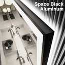 28x36 LED Bathroom Mirror for Wall -Black Aluminum Framed (Front and Backlit), Anti-Fog Vanity Mirror with Lights,Stepless Dimmable Lighted Mirror,3 Colors Smart Mirror(Horizontal/Vertical)