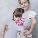 Big Sister Shirt for Girl Promoted to Big Sister Announcement Dinosaur Rainbow Elephant Outfit for Toddler Girl (White)