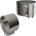 2PCS Exhaust Clamps 5 Inch Butt Joint Exhaust Pipe Muffler Clamp Band Stainless Steel Car Pipes System Connection for Cars