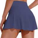 PINSPARK Tennis Skirts for Women Pleated Athletic Skort Lightweight Golf Skirts with Shorts Pocket Workout Pickleball (M)
