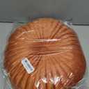 HLOVME Round Pillow Cushion for Couch Velvet Decorative Small Throw Pillow Solid Color for Living Room Bed Floor 13.7”, Orange