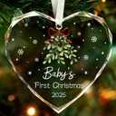Baby's First Christmas Ornament 2025,Babys Christmas Ornament for Girl,Boy,Glass Babies Christmas Ornaments with Box