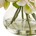 Nearly Natural Peony Artificial Arrangement in Vase (White)