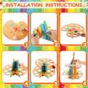 2 Pcs Art Paint Party Treat Stand with 48 Treat Cones Multicolor Paint Cupcake Stand Art Theme Painting Splatter Holder Dessert Holder Decoration for Birthday Baby Shower Supplies