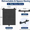 Car Window Shade for Side Windows, 2 Pack Retractable Sun Shade for Car with Strong Suction Cups, Roller Sunshade Blocks Heat UV Rays and Glare for Baby Kids Pets Passengers (L: 19.6"x19.6")