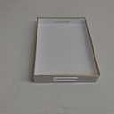 Spsyrine White Bathroom Vanity Tray with Handles for Dresser Tops, Countertop, Perfume Decorative Tray, 11.8 * 7.87 *1.37
