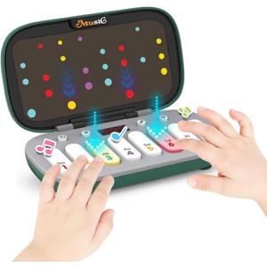 Kids Mini Piano Toy, BPA-Free Light Up Keyboard, Portable Travel Learning Toys for Toddlers, Music Interactive Birthday Gift for 3 4 5 6 Year Old Boys Girls Children (Green)