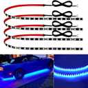 Keiurot Car Led Strip Lights 24" Connectable Blue Led Light Strip for Cars Boat Marine Golf Cart Trucks Waterproof 12V Led Light Strip, 4Pack (Blue Led Strip 24" Connectable)