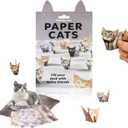 DIY Paper Cats Origami Kit, 50 Sheets Cute 3D Craft Paper Cat Stickers Arts Kits DIY Fold Your Own Cat Figures for Kids and Adults Animal Lovers Cat Lover Gift & Desk Decoration,  3 Pack