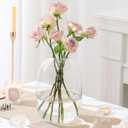 Large Glass Vase, 10 Inches Tall Glass Vases, Clear Glass Vase for Flower, Modern Round Vases for Living Room, Dining Table, Mantle, Shelf, Wedding, Office, Entryway