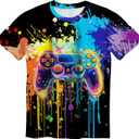Tie Dye Shirt Kids Neon Shirts for Boys Girls Crewneck Short Sleeve Tee 6-16 Years