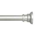 Kenney Nicholas Twist & Fit No Tools Tension Curtain Rod, 28 to 48 Inch Brushed Nickel Silver Extendable Rod, Easy Install