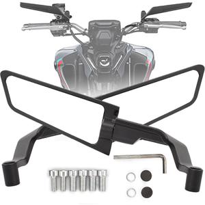 XINGWU Large Motorcycle Wing Mirrors Stealth Mirror Adjustable Rearview Side Mirror for Z650 Z900 Z1000 Duke 390 790 1290 MT07 MT09 S1000 Street Bike