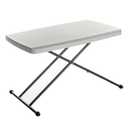 Iceberg Small Camping Personal Folding Table, Heavy Duty Utility Table, Adjustable Height, Platinum, 19.5 L x 30 W x 28" H