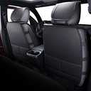 Tomatoman Car Seat Covers Compatible with Toyota Tacoma Truck 2005-2024 2025 Access Crew Double Cab TRD Sport Offroad Limited SR5 V6 Cushions(Full Set/Black)