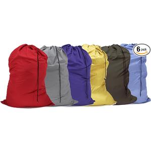 Extra Large Laundry Bag 6 Pack, Varied Colors, Travel Laundry Bags with Drawstring Closure, 30"x40", for college, dorm and apartment dwellers (6PCS)