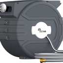 Retractable Garden Hose Reel 1/2 in x65 ft, Garden Water Hose Reel with 10- Function Sprayer Nozzle, Any Length Lock/Automatic Slow Return System,180 Swivel Bracket