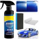 Car Coating Spray, 17.6 oz Quick Effect Coating Agent, Oil Film Emulsion Glass Cleaner, Polish Spray Waterless Wash Wax, Spray Wax Polish for Car Scratches(1PC+Sponge+Cloth)