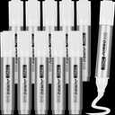 Fuutreo 9 Pack Jumbo Permanent Markers Bulk Large Chisel Tip Permanent Markers Quick Drying Big Huge Poster Pens for Adult Office, Logistics Company and More(White)