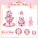 2 Pack Cupcake Stands Birthday Decorations, Themed Cupcake Holders Party Supplies Favors - 3 Tier Cardboard Cup Cake Tower for Birthday Shower Party First Day