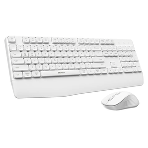 seenda Wireless Bluetooth Keyboard and Mouse Combo, COE200 Ergonomic Wireless Keyboard Mouse with Wrist Rest, Multi-Device Connection, Full-Size, Compatible for Computer/Laptop/Mac/MacBook, White