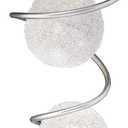 Benjara BM316692 28 in. Lila 3 Wire Wrapped Spheres Satin Nickel & Aluminium Table Lamp