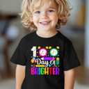 100 Days of School Shirt Kids  Boys Girls Toddler Happy 100th Day of School T-Shirt, Kindergarten 100 Day,3T-7T (Black)