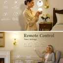 Battery Operated Wall Sconces Set of 2, Bronze Cordless Wall Lights with Rechargeable Magnetic Bulbs and Remote, Dimmable & 15 RGB Colors Wall Lamps for Bedroom Living Room Hallway 23Inch