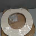 Mayfair Padded Toilet Seat, Cushioned Soft Vinyl over Wood Core Seat, Secure Hinges, Easy Clean, Made in USA, Round, Bone