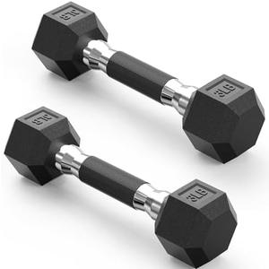 Amazon.com : PAPABABE Hex Dumbbell Set with Rubber Grip 2.5-125lb, Odorless Rubber Coated Weight Fixed Dumbbells Set of 2, Weights for Women at Home, Hand Weights for Home Gym & Strength Training,Pesas Para Ejercicios : Sports & Outdoors