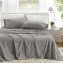 Comfort Spaces 100% Cotton Sheets Queen, Breathable, Ultra Soft Cotton Sheets, Naturally Cool Cotton Bed Sheets with 14" Elastic Pocket Fits up to 16" Mattress, All Season Sheet Set, Dark Gray 4 Piece