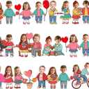 3 x 60pcs Valentine's Day Theme DIY Cutouts Couple Bulletin Board Decoration Set Couple Paper Cut-Outs Classroom Decor for Valentines Classroom DIY Photo Craft Party School Wall Door Supplies