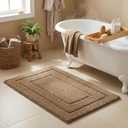 GRANNY SAYS Bathroom Rugs and Mats, 16" x 24" Non-Slip Bath Mat for Bathroom, Super Soft Absorbent Microfiber Bath Rug, Machine Washable and Dry, Small Champagne Rug for Shower, Tub and Bath Floor