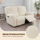 Gennia Recliner Loveseat Cover 4 Pieces, Waterproof Stretch Recliner Sofa Covers 2 Seater with Pockets Reclining Couch Slipcover Furniture Protector for Kis, Pets (Beige)