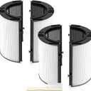 360 Combi Glass HEPA + Carbon Filter Replacement for Dyson HP1 TP09 TP07 TP06 TP04 TP10 TP7A HP04 HP06 HP07 HP09 HP10 HP4A HP7A PH01 PH02 PH03 PH04 PH3A DP04 PC1 Air Purifier, 2 Pack, Black