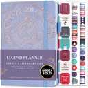 Legend Planner Undated Weekly & Monthly Life Planner to Hit Your Goals & Live Happier, Organizer Notebook & Productivity Journal, A5 (Periwinkle, Gold)