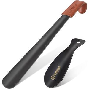 ZOMAKE Long Shoe Horn for Seniors Men,Metal Shoehorn Long handle for Boots, Shoe Spoon Helper
