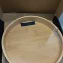 Lazy Susan Organizer Homerays 12 Inch Non-Skid Bamboo Lazy Susan for Kitchen Rotating Spice Rack with Handles, Wood Turntable for Kitchen Cabinet,Countertop (Bamboo, Medium), 12" High Rim Bamboo