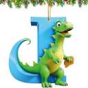 2 x Christmas Dinosaur 26 Letter Ornaments, Personalized Christmas Ornaments 2025, initial ornament, Car Interior Pendant Letter, letter ornament for Xmas tree,Funny Dinosaur Decor for Kids