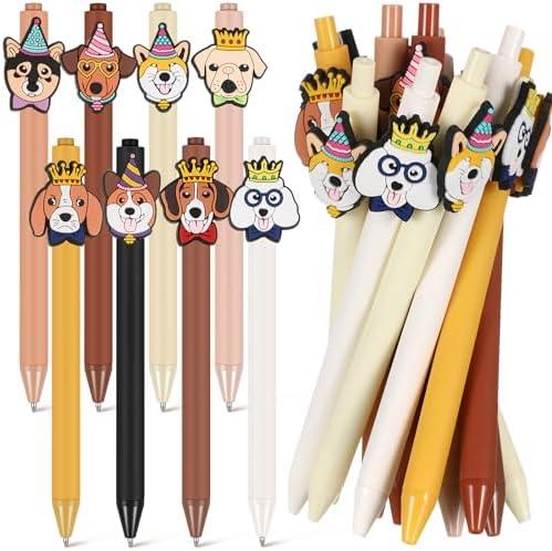 Engrowtic 24 Pcs Dog Cute Pens Cartoon Funny Pen Writing Kawaii Ballpoint Retractable Black Ink Birthday Party Gifts for Kids Students Office Supplies School Stationery