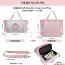 Geestock Travel Duffel Bags, Overnight Bags for women, Carry on Bag with Shoe Compartment & Trolley Sleeve, Hospital Bag for Women Labor Delivery, Gym, Weekender, Pink, 15.3"7.9"14.2"