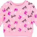 Barbie Girls' Crewneck Sweatshirt Toddler to Big Kid (Pink)